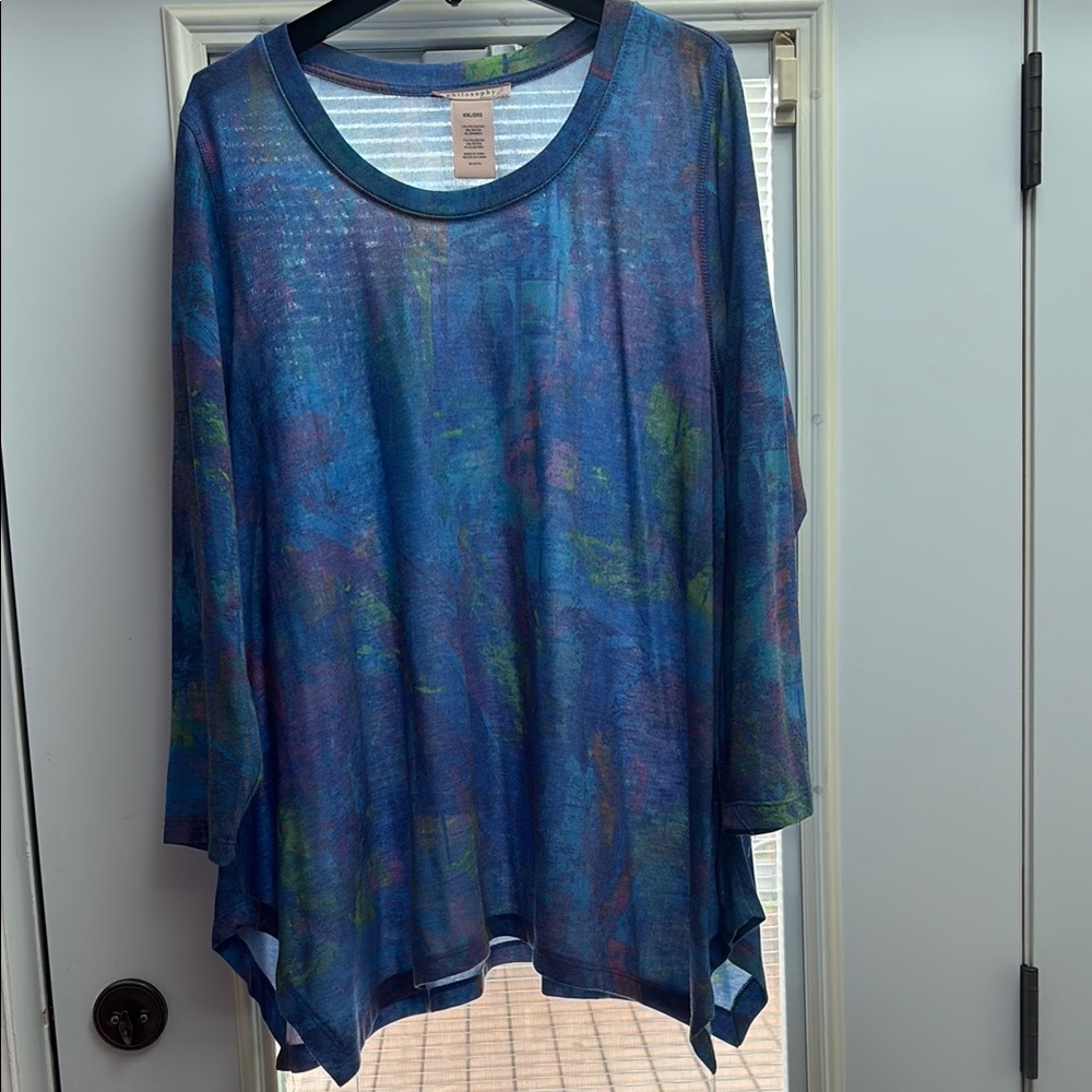 Philosophy Blue and Purple Long Sleeve Tunic